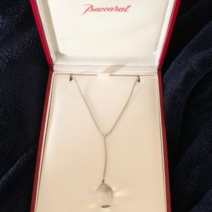 Baccarat Silver Necklace Crystal Drop Pendant